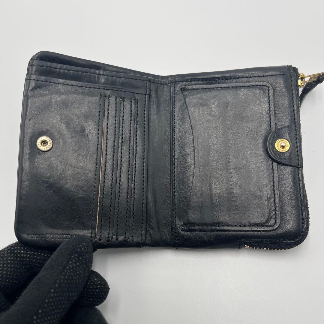 y*y様 希少 美品 ポーター ソーク 二つ折り財布 コンパクトウォレット 黒