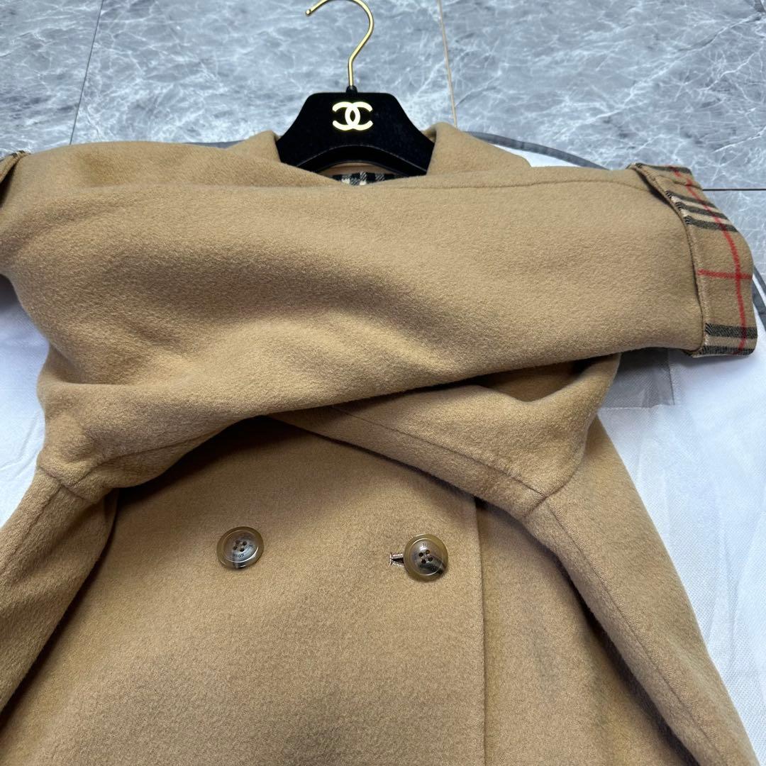 バーバリー♡カシミヤ　ダブルフェイスコート　ノバチェック ハニーベージュ