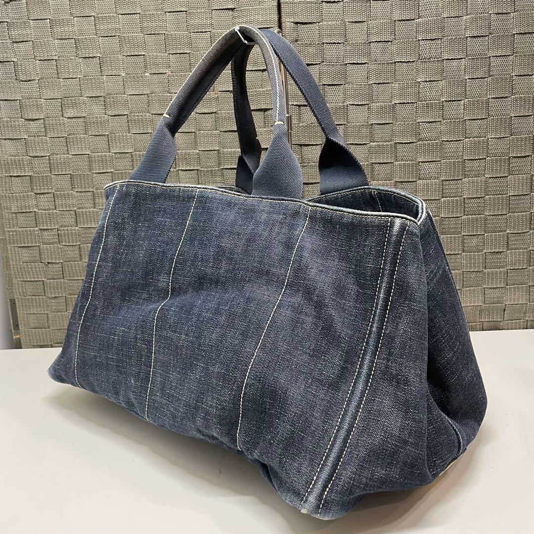 a*a様 PRADA カナパ　M デニム　レアカラー　トートバッグ