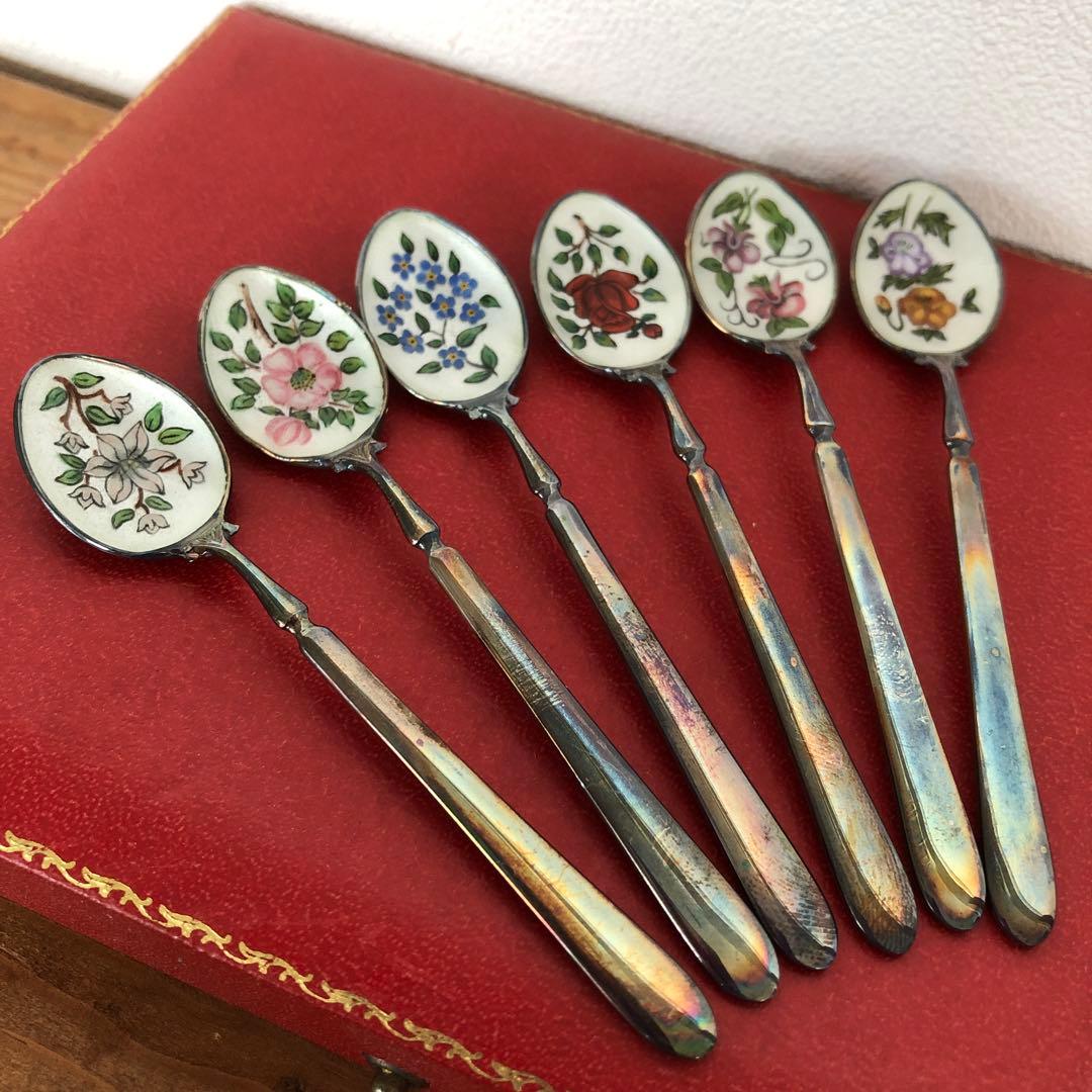 ビンテージ　純銀製　S.J.Rose & Son デミタススプーン　アンティーク