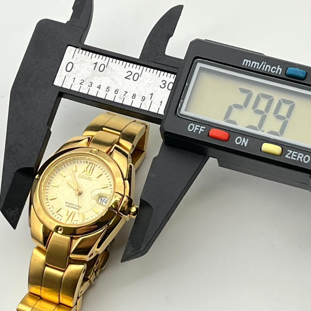 良品 セイコー パーペチュアル レディース コマ有 電池交換済 ゴールド