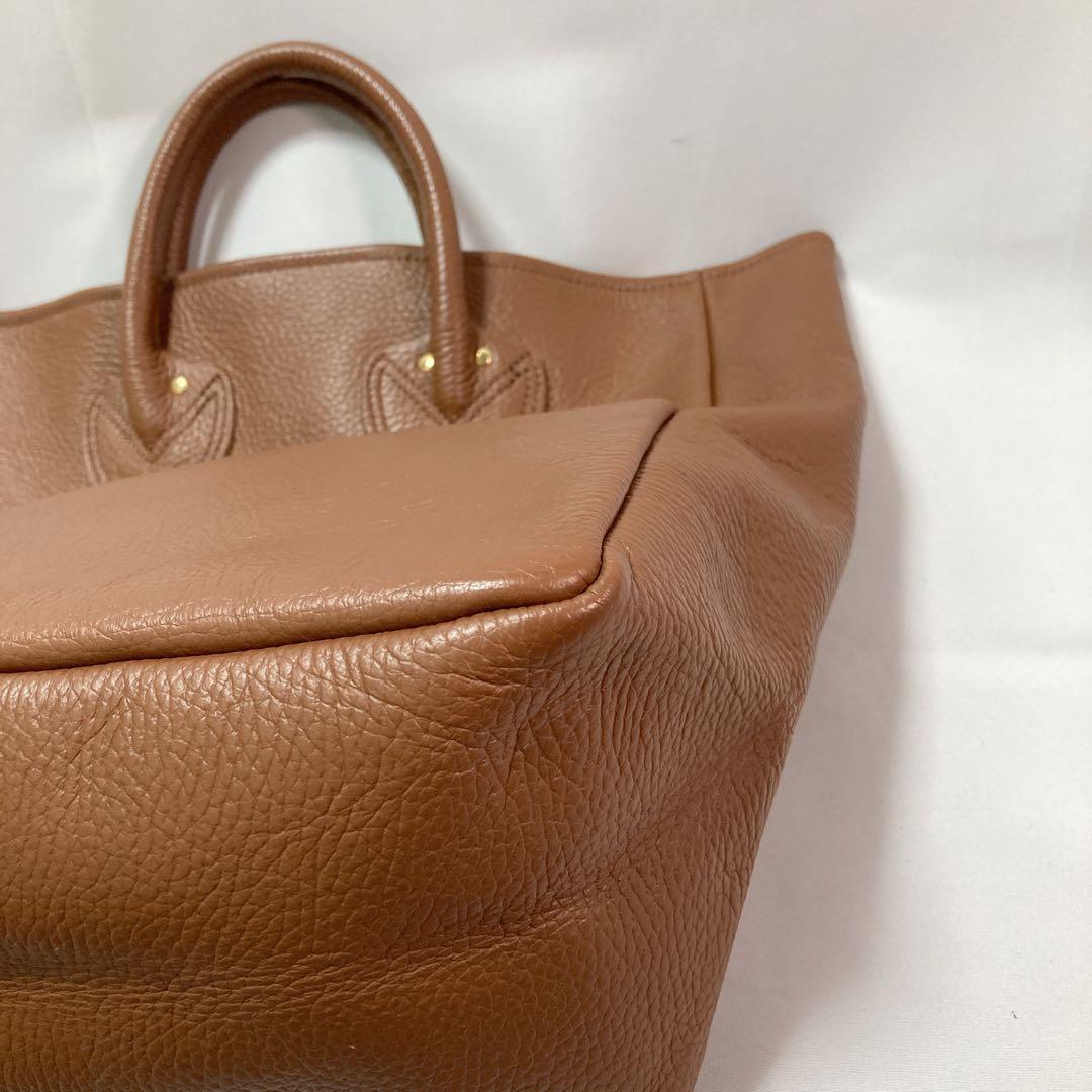 【美品】ヤングアンドオルセン トートバッグ エンボス レザー M ブラウン