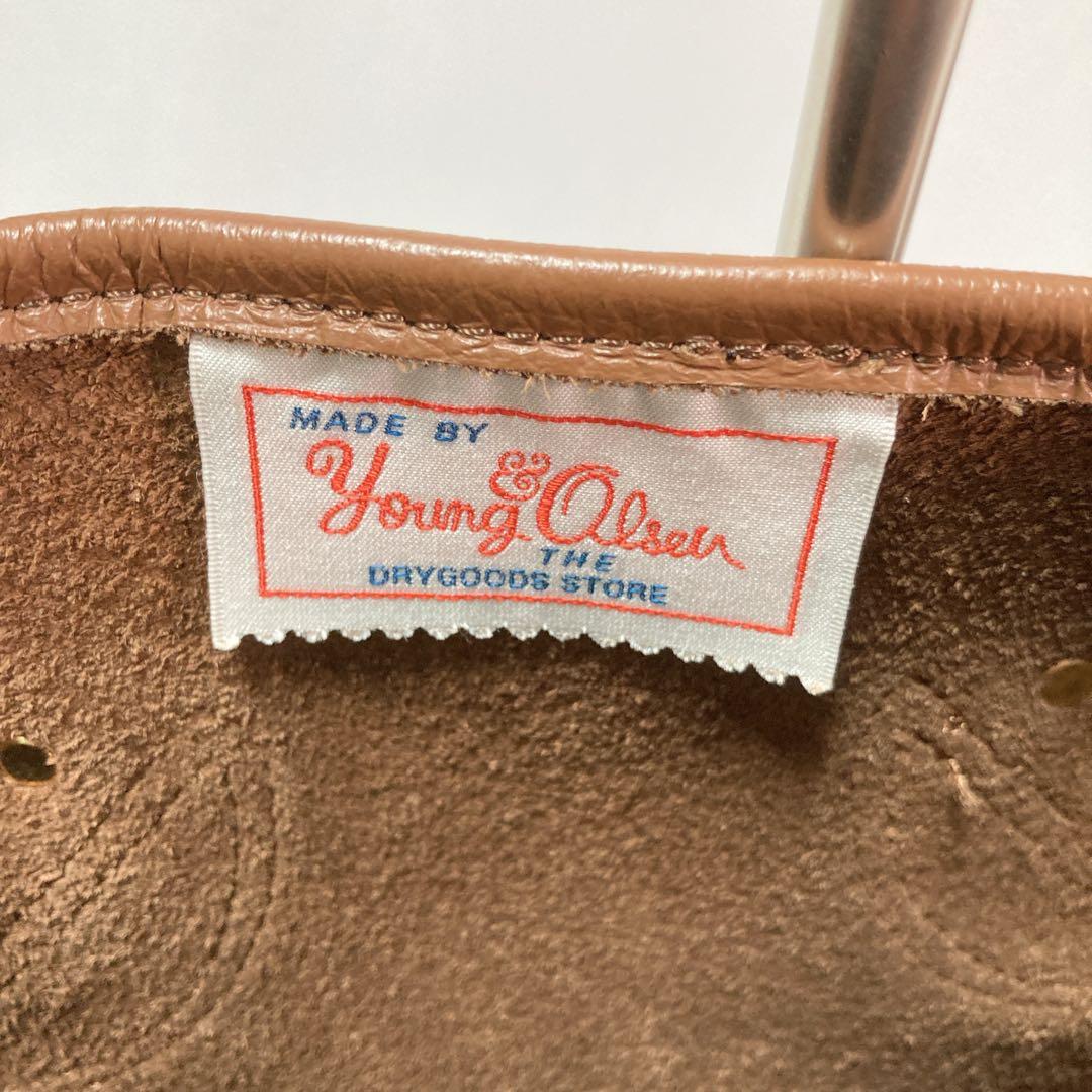 【美品】ヤングアンドオルセン トートバッグ エンボス レザー M ブラウン