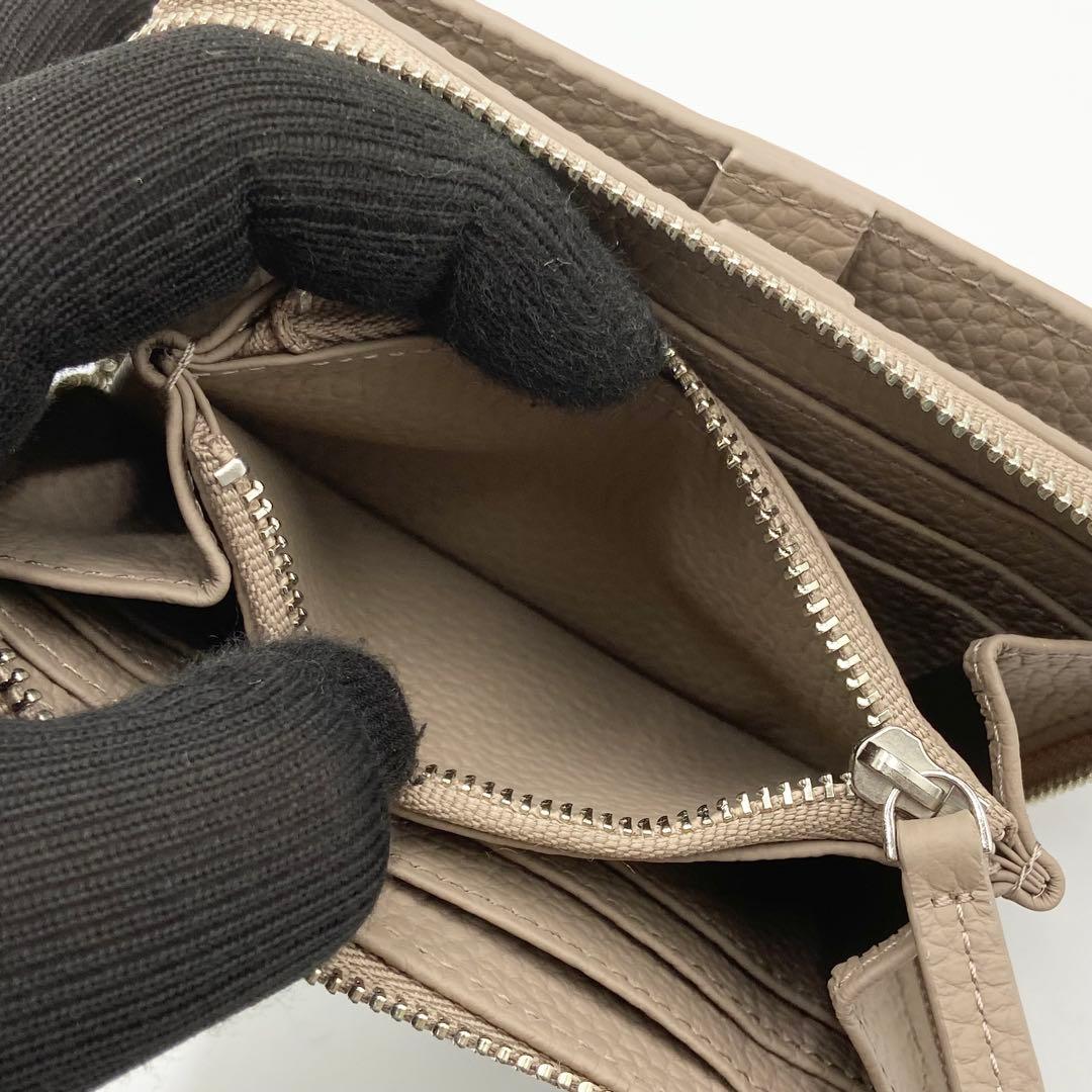 未使用級　vasic ROUND MINI 折り財布　ノット　レザー　ストーン