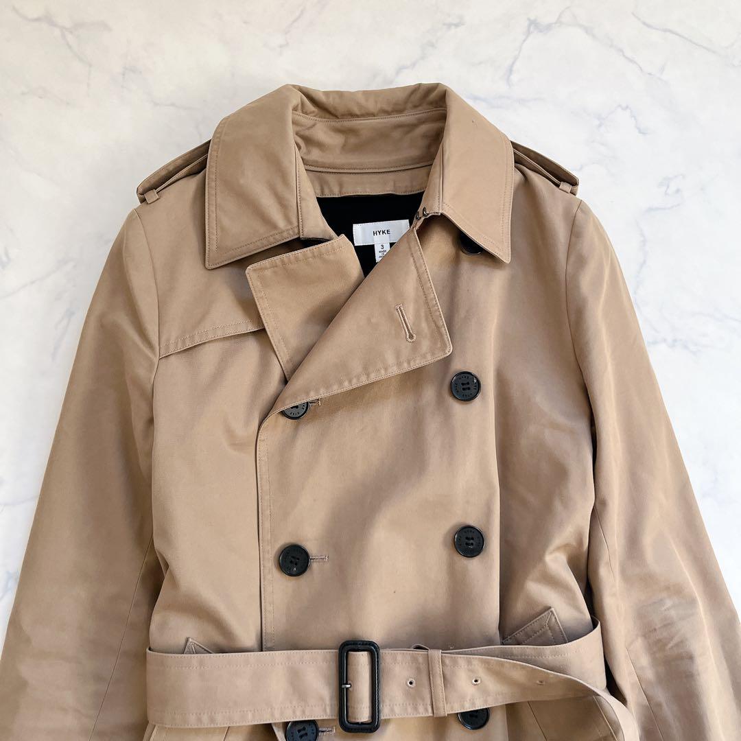 美品 定番 HYKE ハイク ライナー付 トレンチコート コットン 3 L