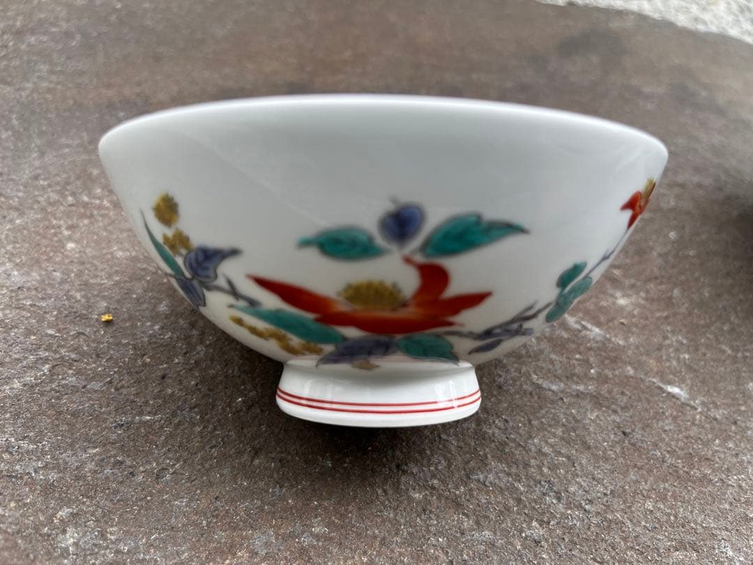 有田焼　肥前赤絵窯元　鷹巣　絵付　お茶碗　鷹峯作　5つセット