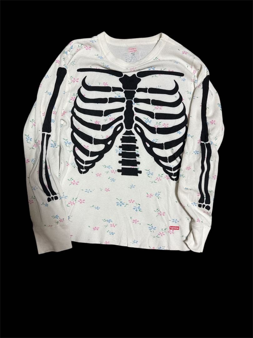 Supreme Hanes花柄サーマルロンT M