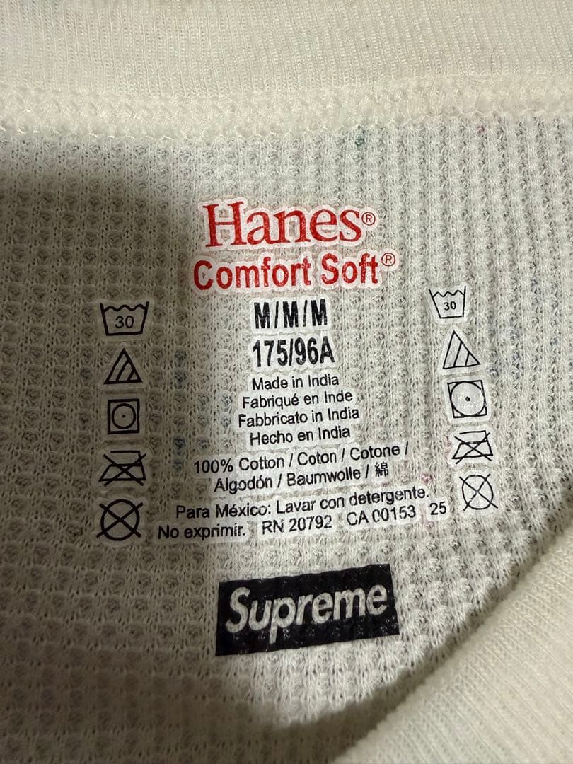 Supreme Hanes花柄サーマルロンT M