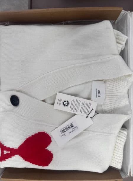 AMI PARIS ホワイト カーディガン 男女兼用 M