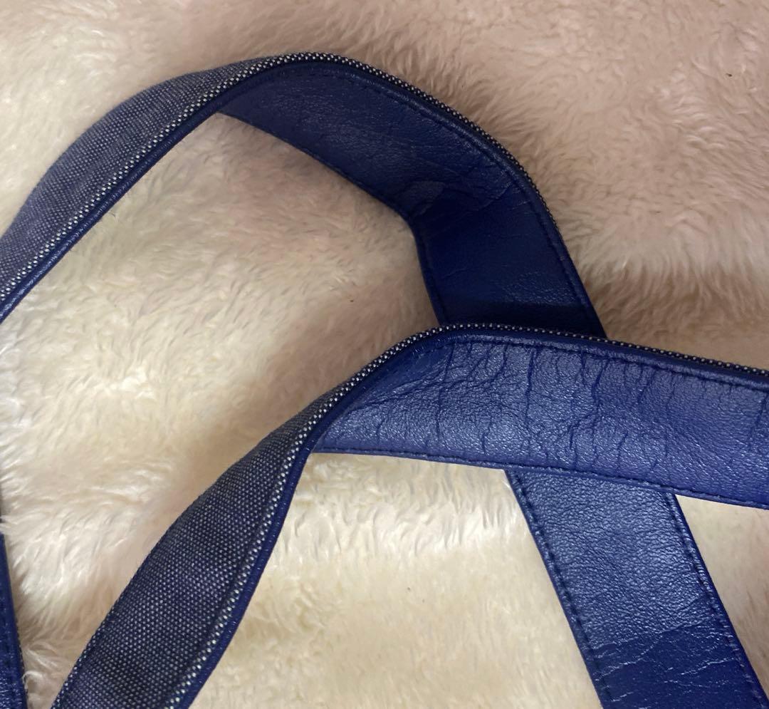 ☆新品未使用☆ファミリア 縦型トートバッグ 青デニム　　水色タグ