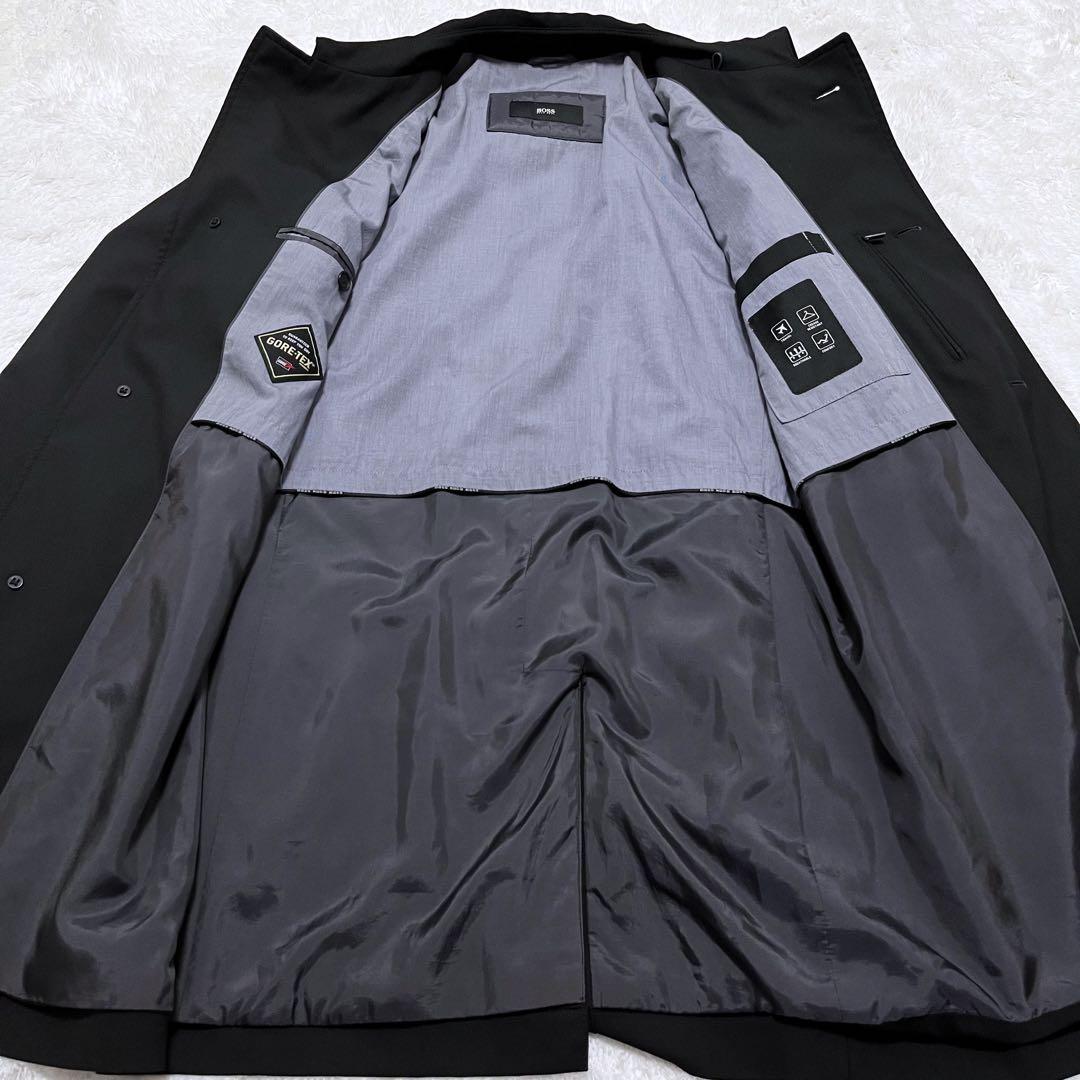 【GORE-TEX】HUGO BOSS ステンカラーコート 防水 黒 50 L
