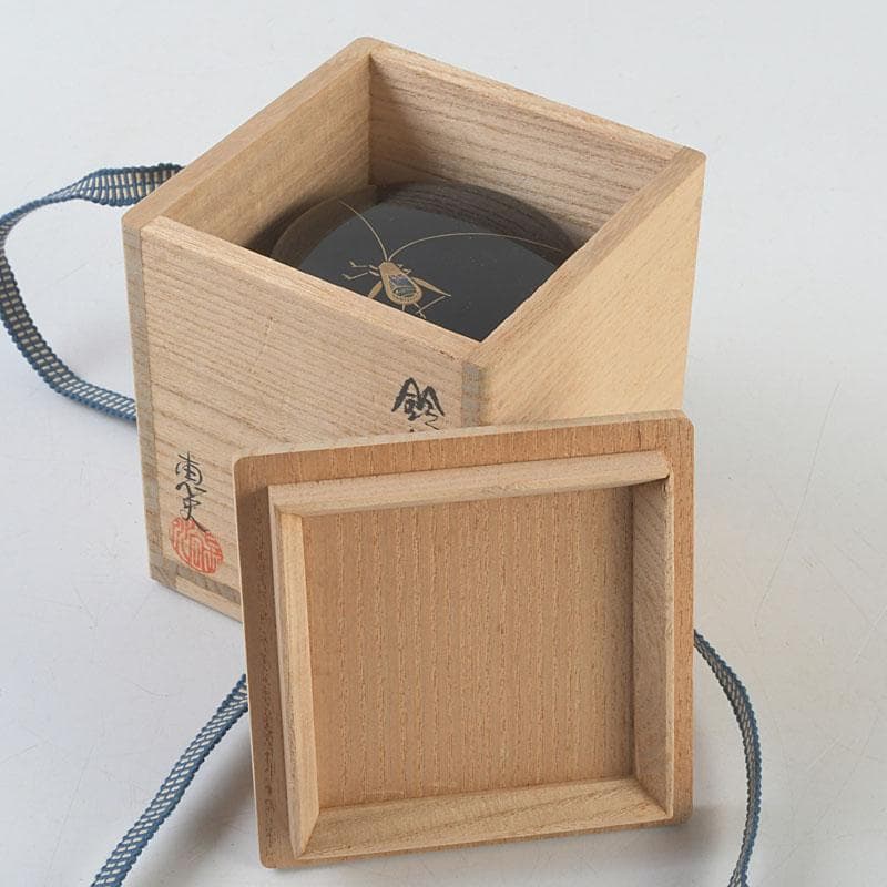 茶道具　長谷川恵史作　螺鈿装飾　鈴虫蒔絵　棗　共箱　V　9349