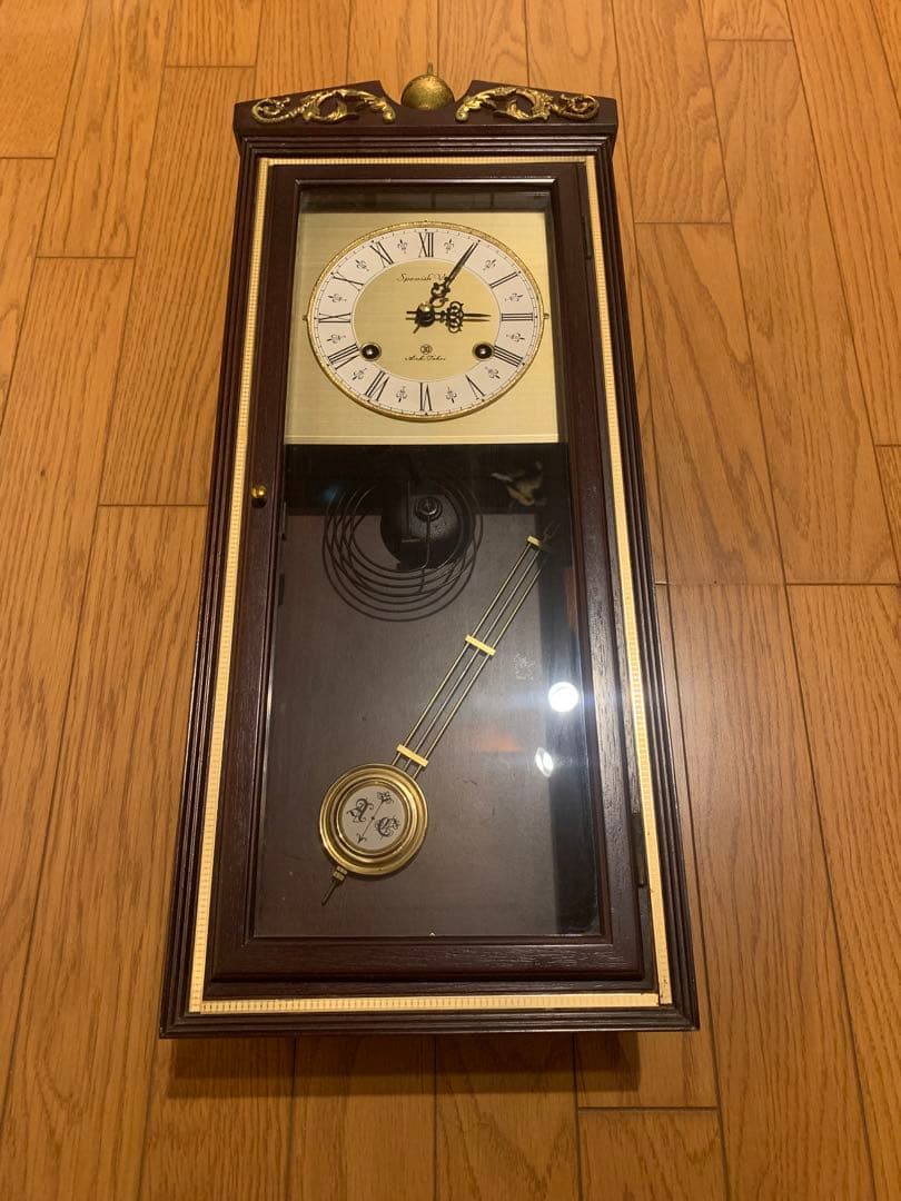中古Aichi Tokei spanish vela振り子時計 ゼンマイ式柱時計