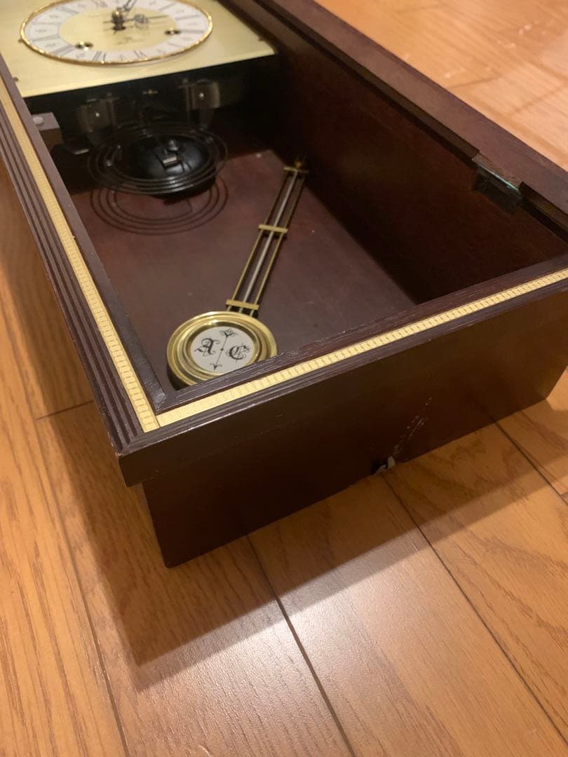 中古Aichi Tokei spanish vela振り子時計 ゼンマイ式柱時計