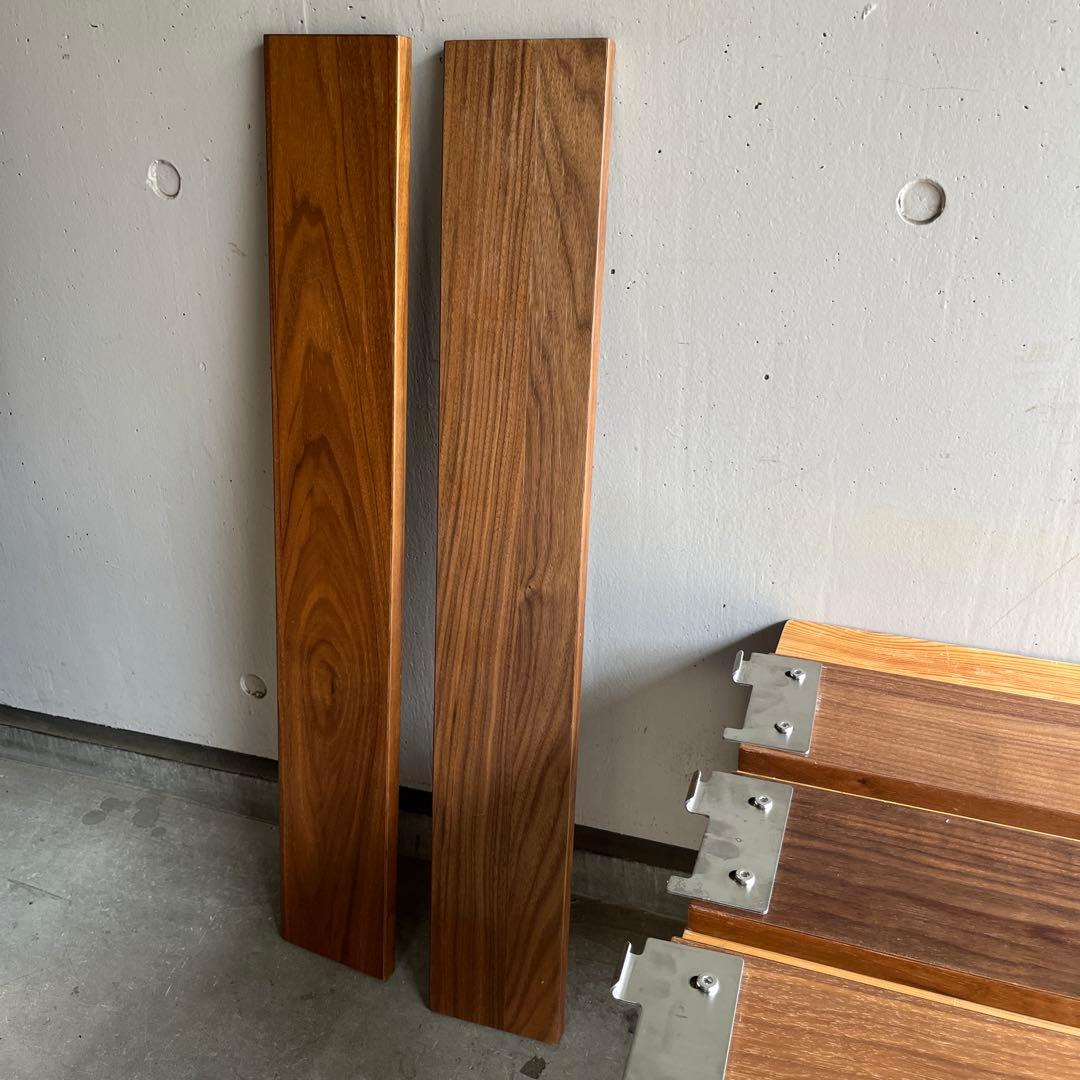 美品★無印 ステンレスユニットシェルフ・追加小棚／ウォールナット材 ３個セット