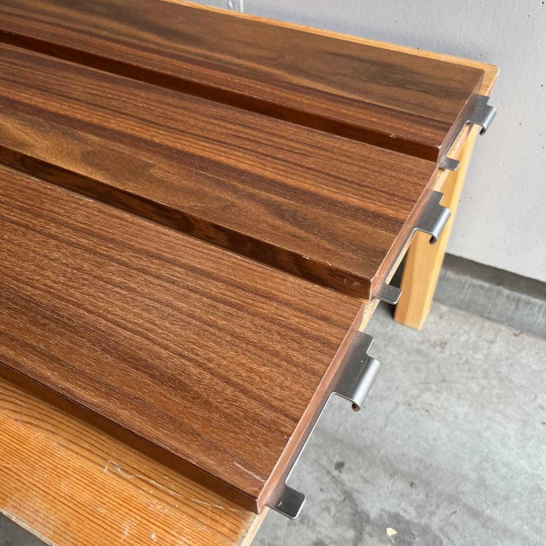 美品★無印 ステンレスユニットシェルフ・追加小棚／ウォールナット材 ３個セット