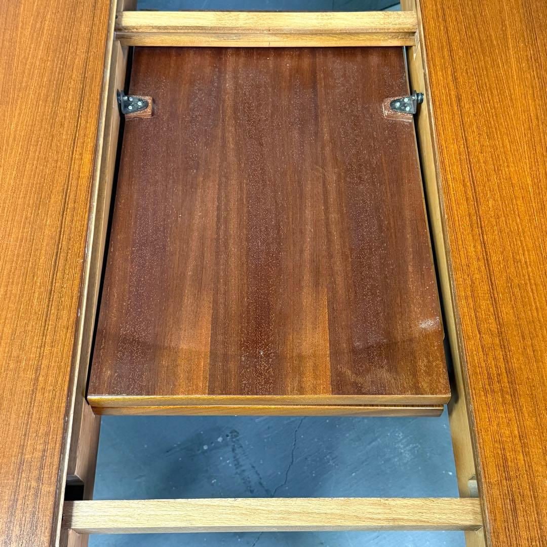 英国 ヴィンテージ チーク エクステンションラウンドテーブル (504)