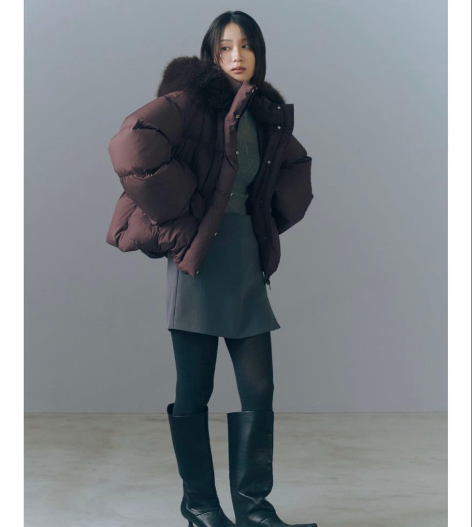 【美品】FRAY I.D. ファー付きダウンジャケットブラウン