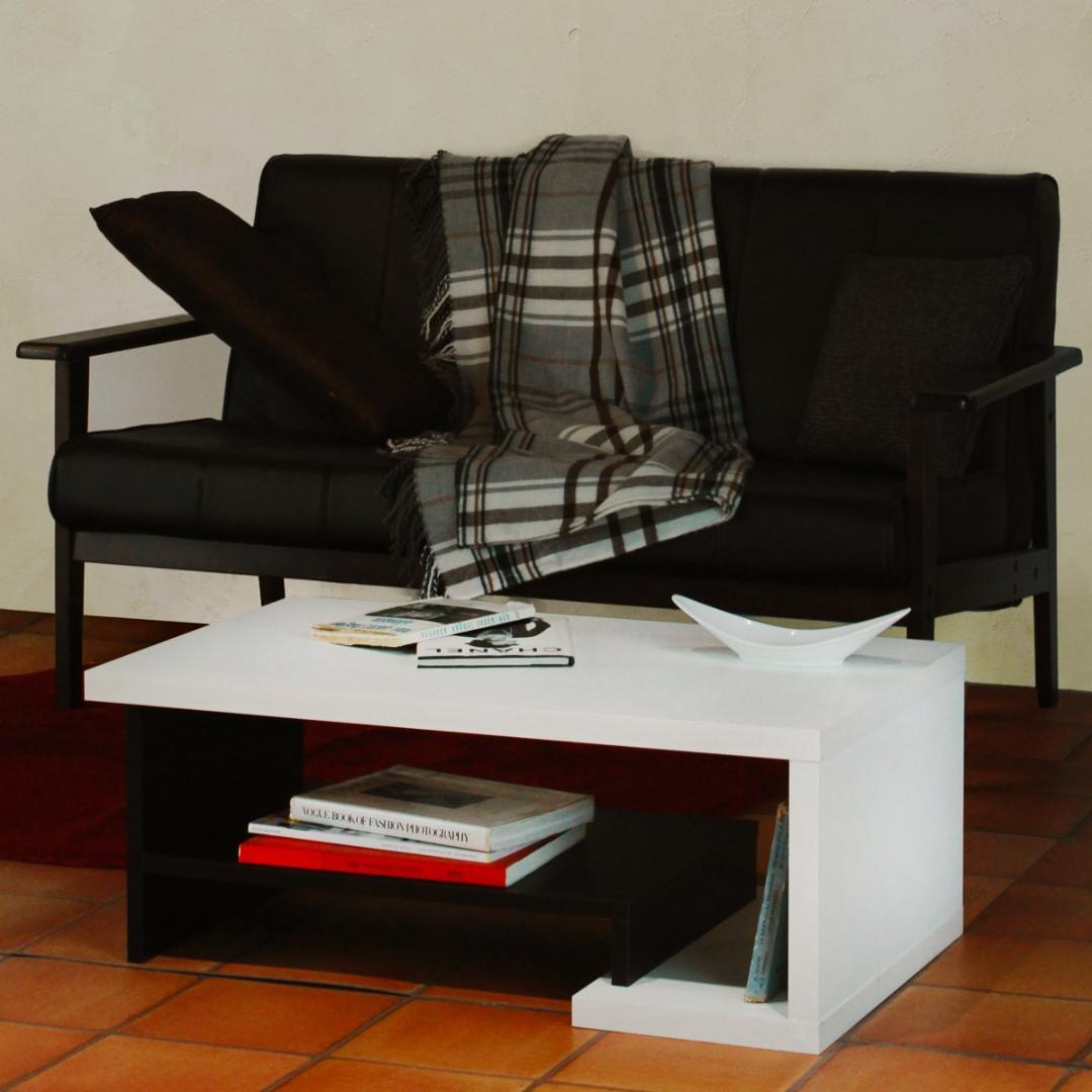 モダンツートンカラー ローテーブル - 80x50cm