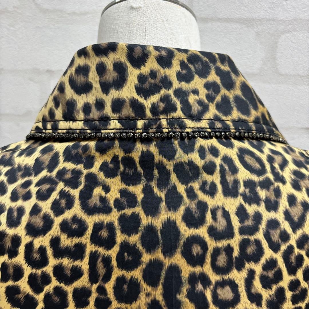 ★美品★ 伊太利屋 ヒョウ柄 トレンチ Mサイズ 日本製