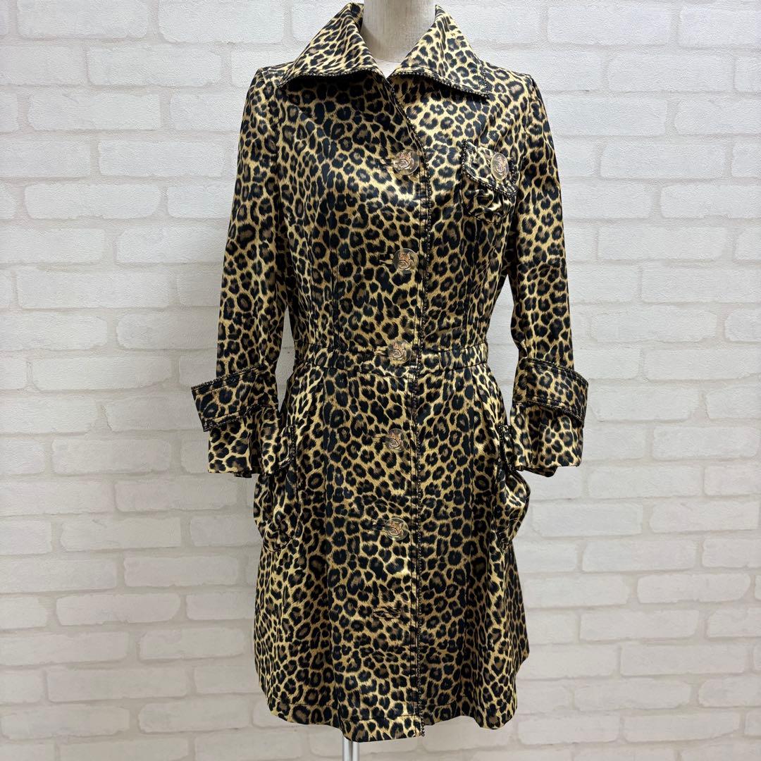 ★美品★ 伊太利屋 ヒョウ柄 トレンチ Mサイズ 日本製