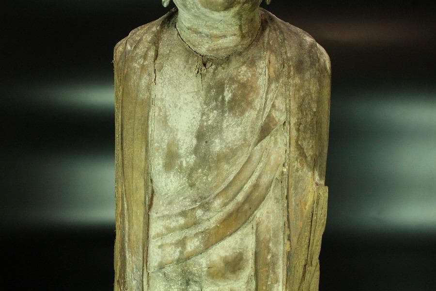 仏教美術 木彫 十一面観音 古 仏像 時代物(K-YC395)