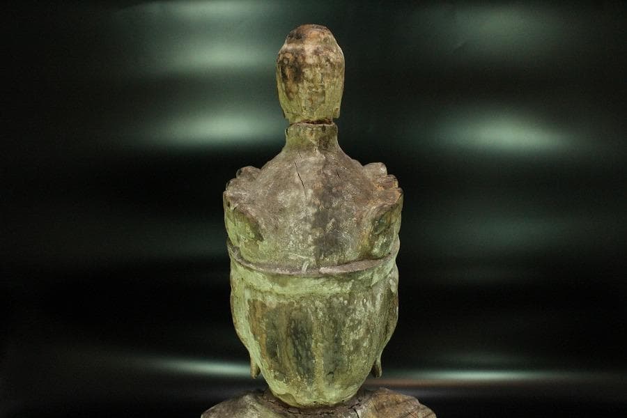 仏教美術 木彫 十一面観音 古 仏像 時代物(K-YC395)