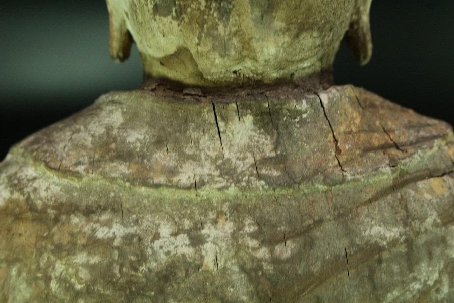 仏教美術 木彫 十一面観音 古 仏像 時代物(K-YC395)