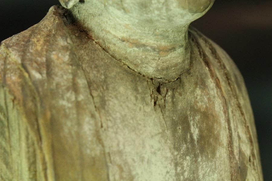 仏教美術 木彫 十一面観音 古 仏像 時代物(K-YC395)