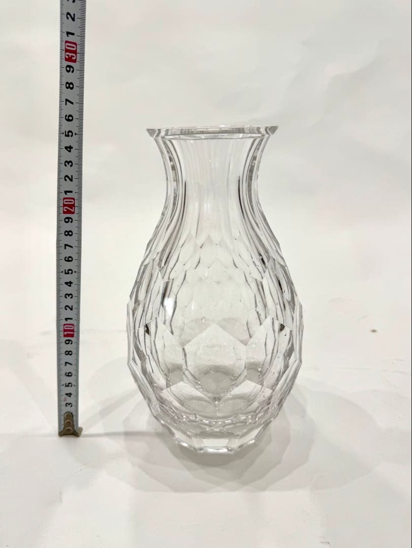 昭和のインテリア　ノリタケ　上質なクリスタルガラス 花瓶 多面体カット