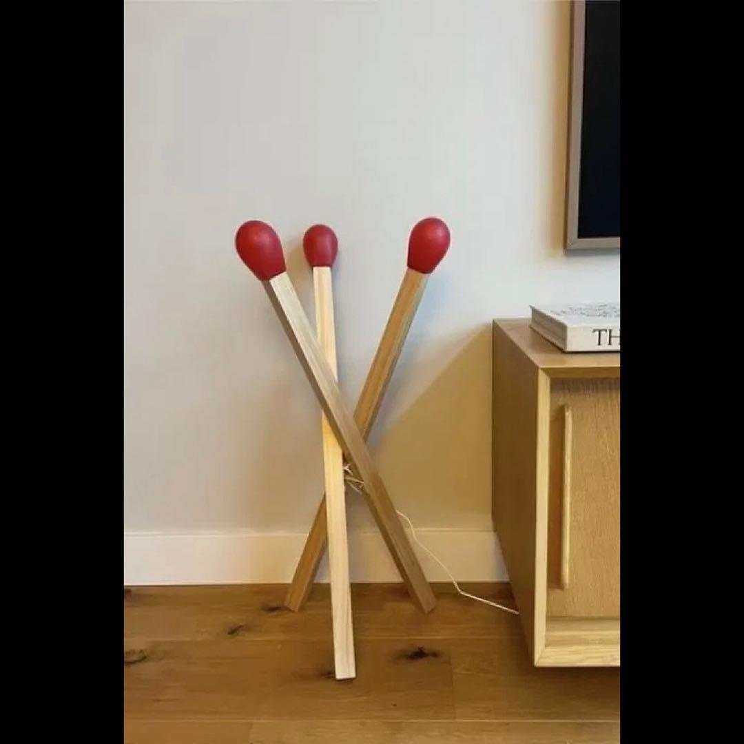 IKEA STRÅLA ストローラ LEDフロアランプ　マッチ棒　木製　限定照明