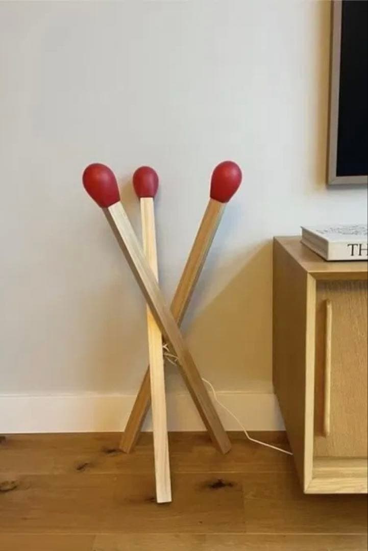 IKEA STRÅLA ストローラ LEDフロアランプ　マッチ棒　木製　限定照明