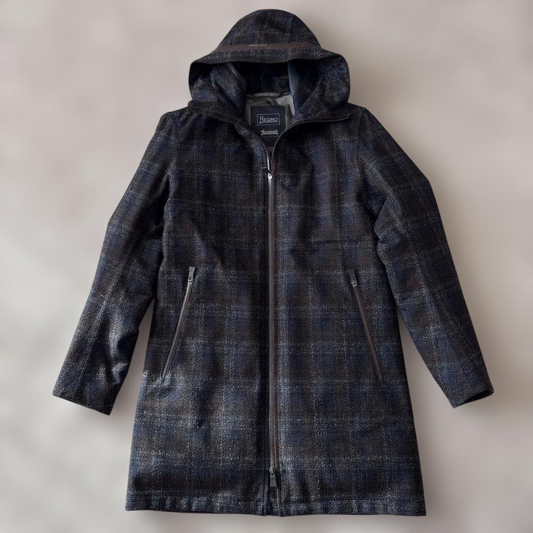 boomboomsateliteスタンドカラーフーディーダウン中綿コート