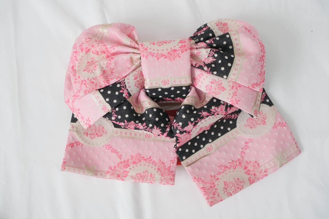 七五三　７歳女の子　着物 ピンクと黒