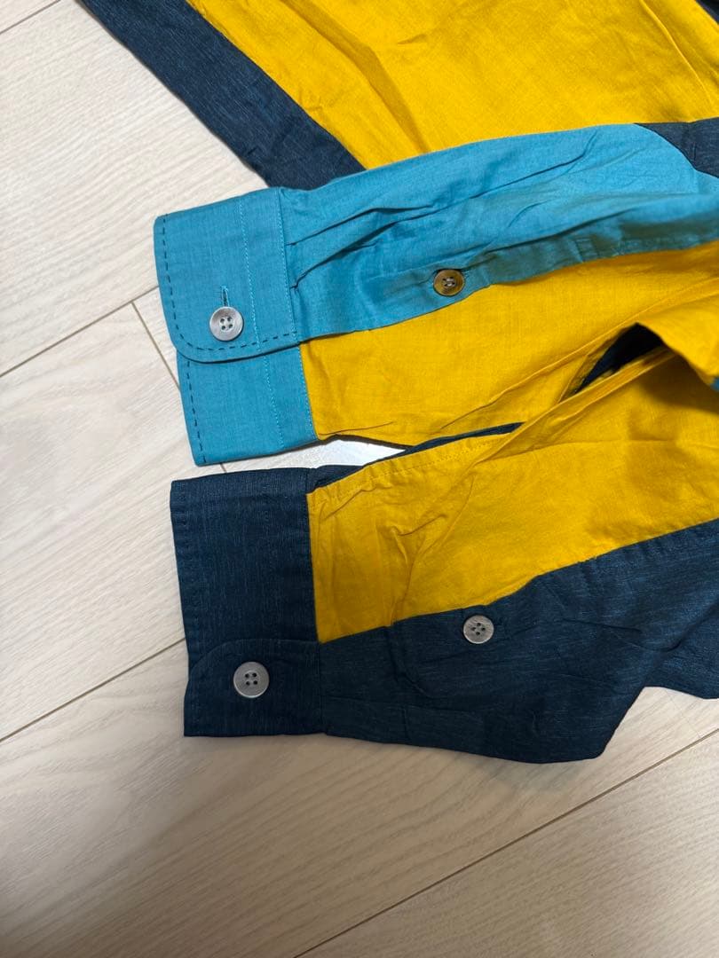 ISSEY MIYAKE 幾何学模様シャツ 綿100% M