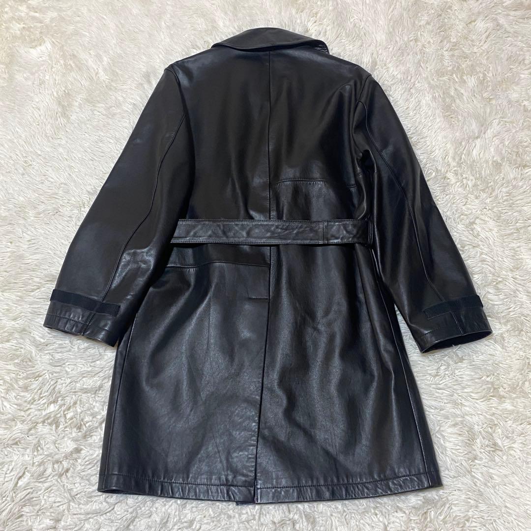 美品✨Paul smith トレンチコート 牛革 レザー 黒 ベルト M