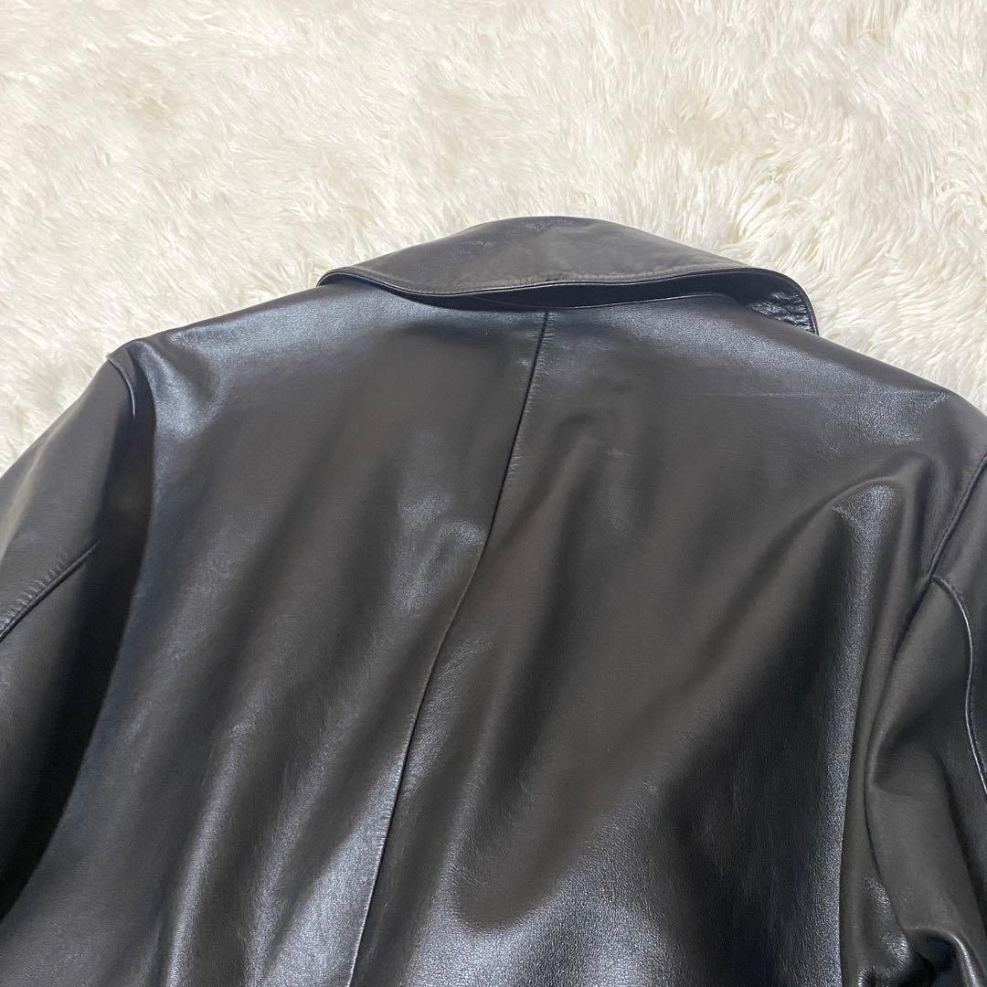 美品✨Paul smith トレンチコート 牛革 レザー 黒 ベルト M