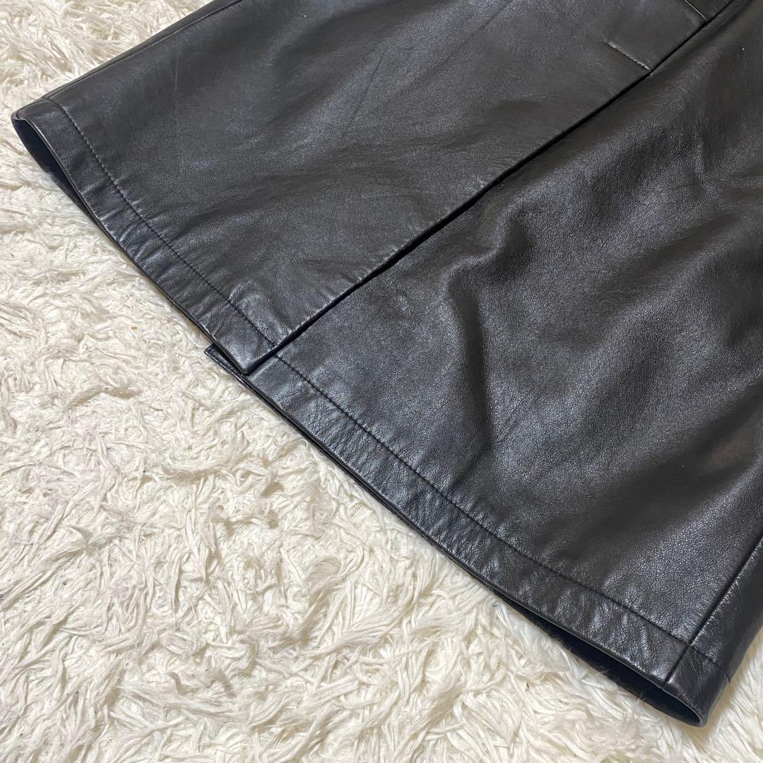 美品✨Paul smith トレンチコート 牛革 レザー 黒 ベルト M