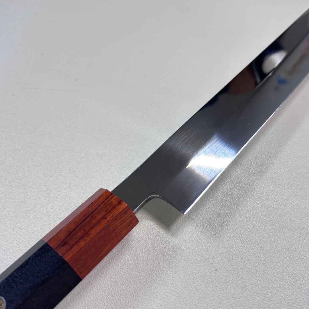 270mm 柳刃包丁 鏡面 黒檀紫檀八角柄 刺身包丁 全鋼、