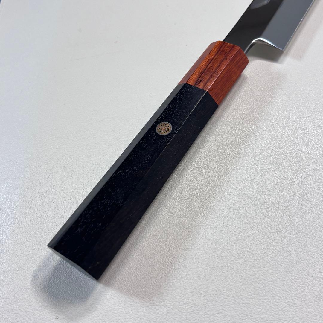 270mm 柳刃包丁 鏡面 黒檀紫檀八角柄 刺身包丁 全鋼、