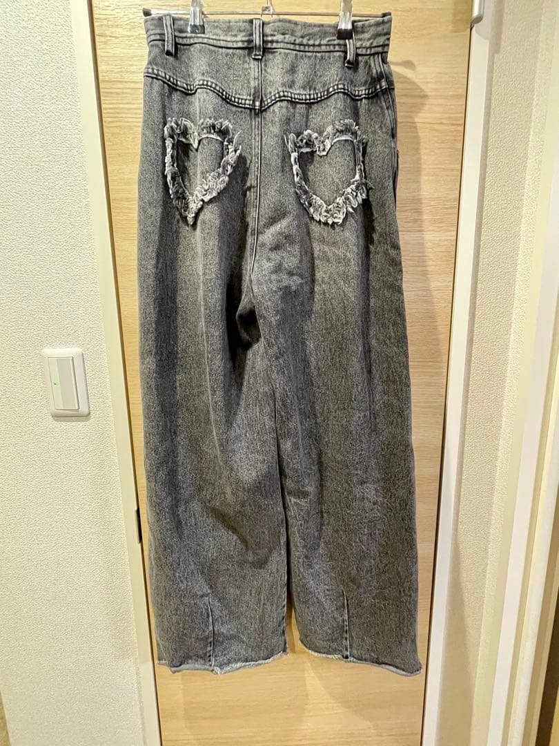 パンツ HEART PATCH DAMAGE DENIM PANTS 25inch