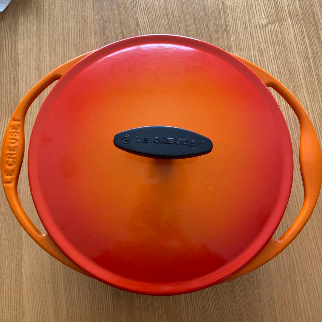 お値下げ‼️LE CREUSET オレンジ 両手鍋 フランス製