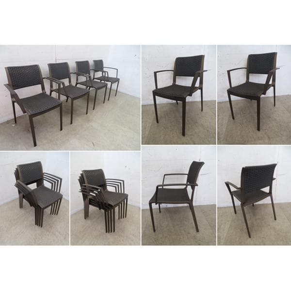 イタリア■emu■ガーデンチェア■4脚セット■スタッキング可■屋外家具■テラス