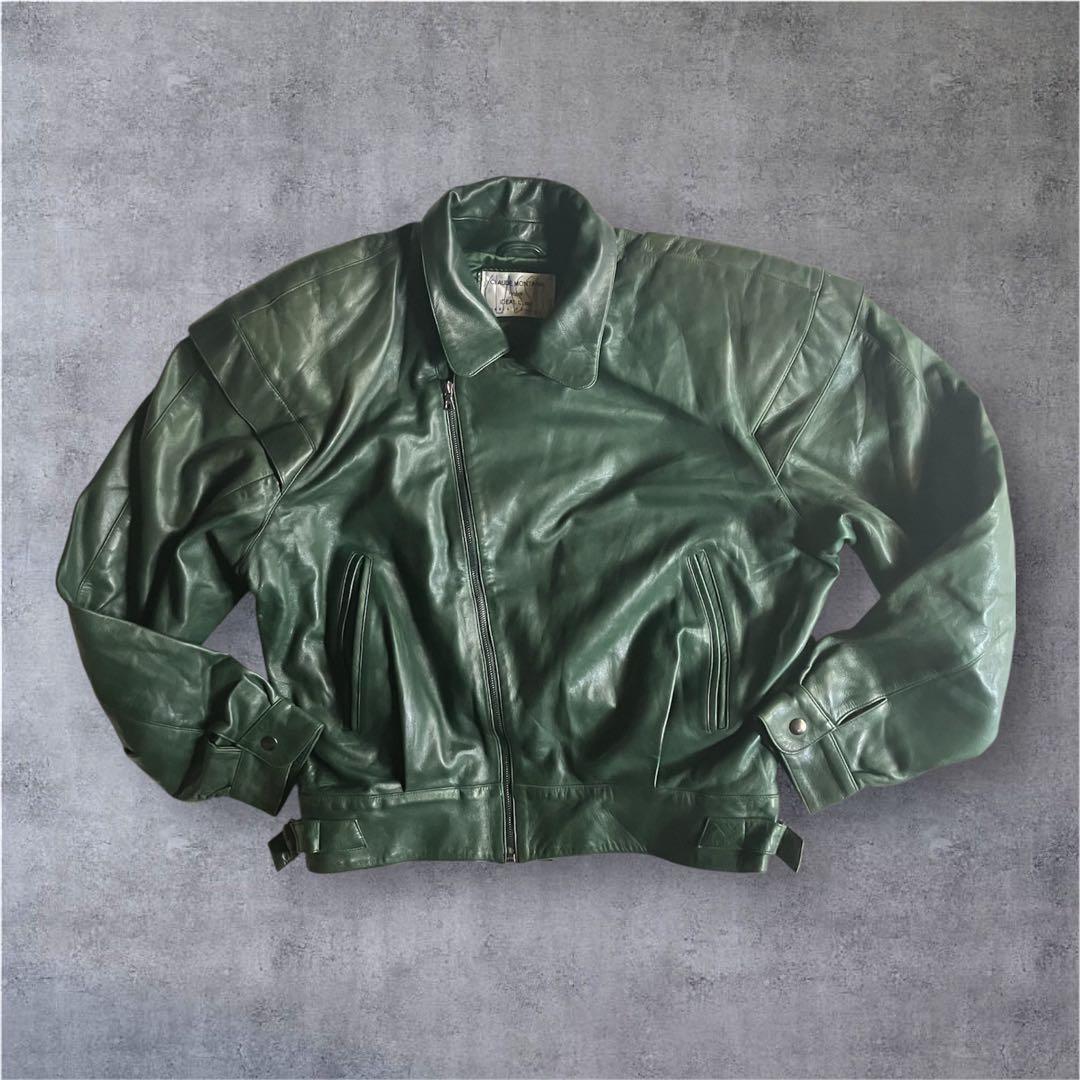 80sフランスヴィンテージclaude montana柔レザーボンバージャケット
