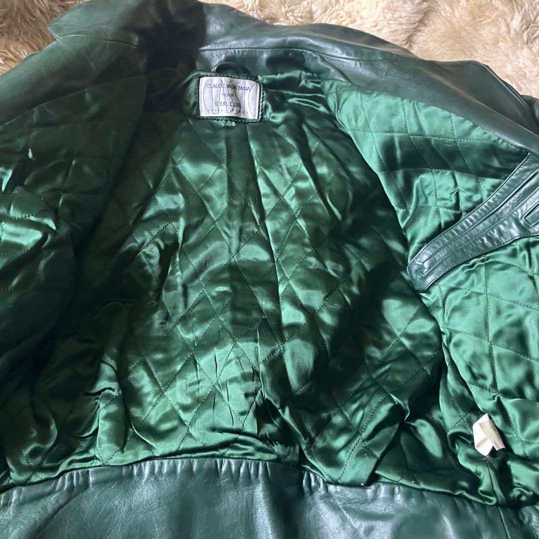 80sフランスヴィンテージclaude montana柔レザーボンバージャケット