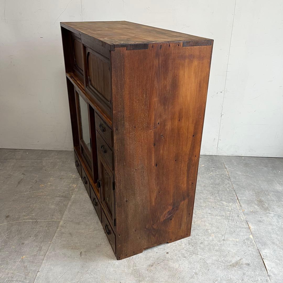 アンティーク ガラス 戸棚 キャビネット 飾り棚 昭和レトロ z500