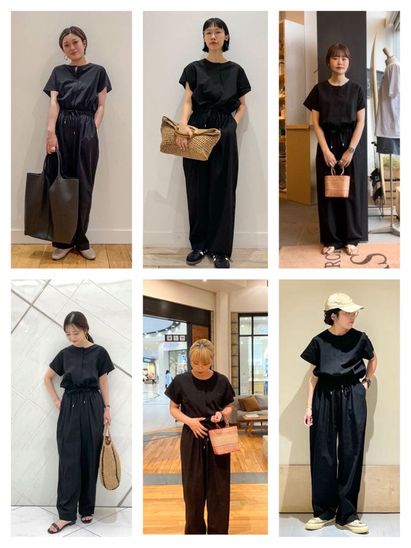 URBAN RESEARCH DOORS フレンチスリーブコンビネゾン　ブラック