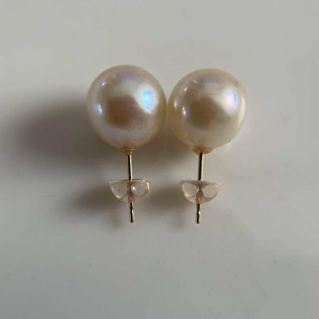 宇和島産 あこや本真珠 大珠　パール ピアス 金具K18 イエローゴールド