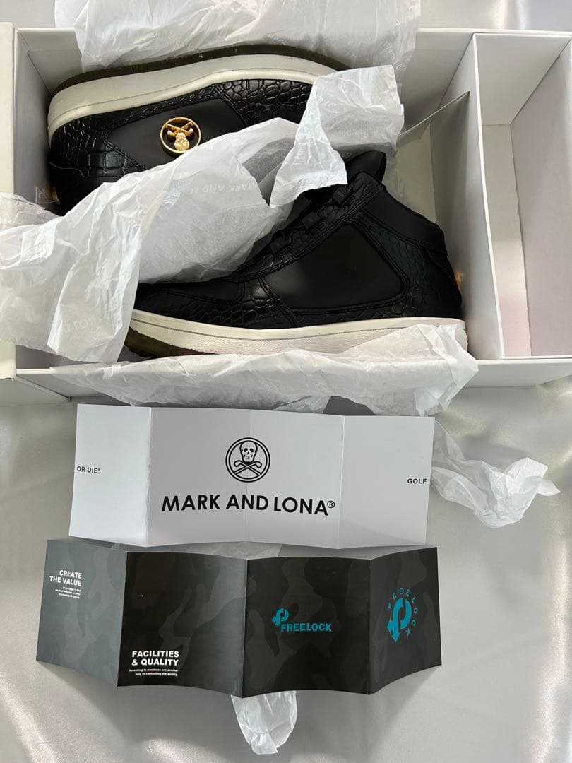 マークアンドロナ　MARK & LONA ゴルフシューズ　クロコダイル押し型