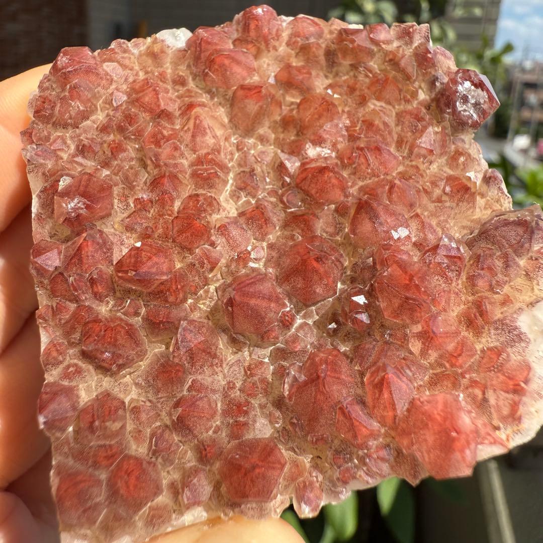 希少❣️ 高品質　ザンビア産　　幻影水晶　レッドファントム　クラスター　赤富士①